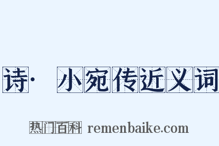 诗·小宛传近义词是什么意思的图片